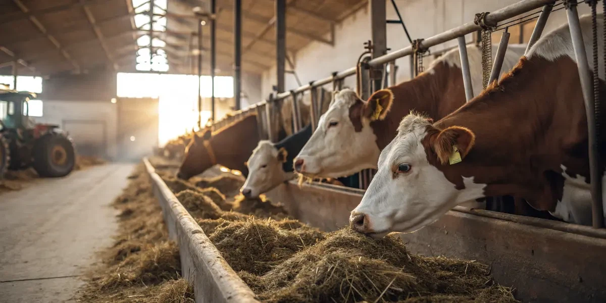 Cattle feeding barn Cattle feeding barn